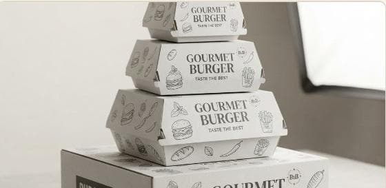 Cutii gourmet burger stivuite, cu print personalizat